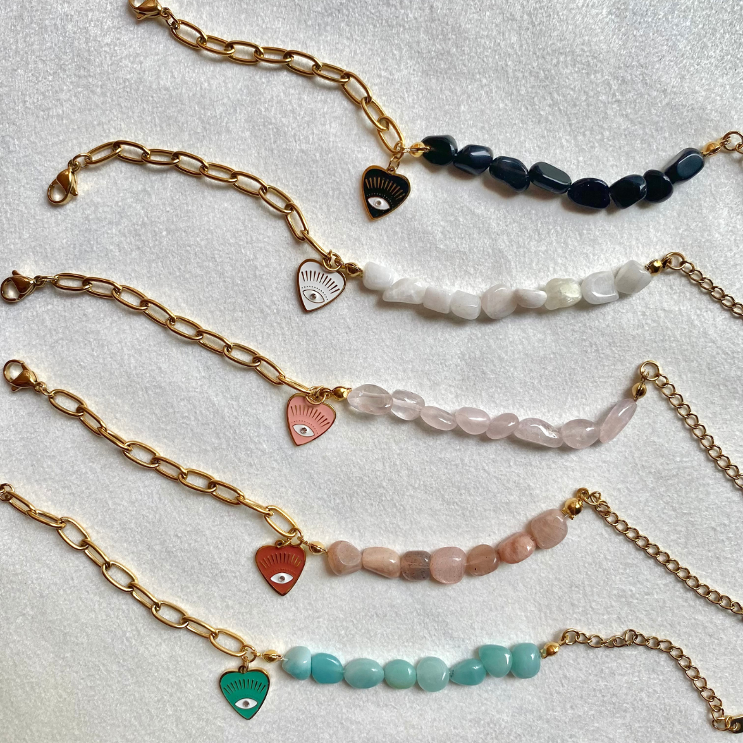 Natural Stones Evil Eye Bracelet