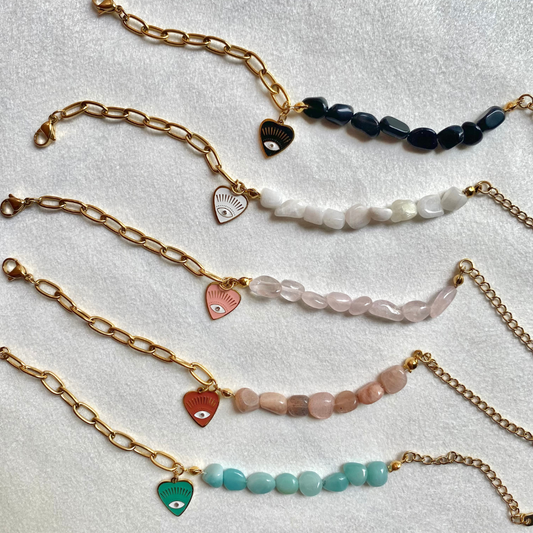 Natural Stones Evil Eye Bracelet