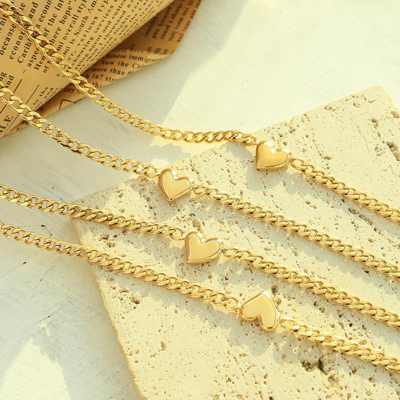 Heart Pendant Thick Chain Necklace