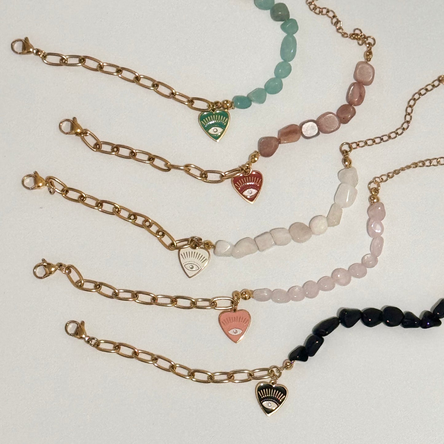 Natural Stones Evil Eye Bracelet