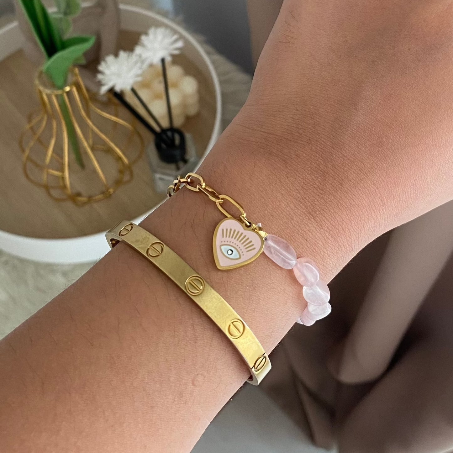 Natural Stones Evil Eye Bracelet